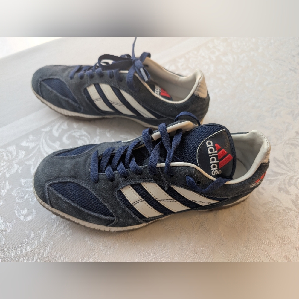 Adidas Nova Vintage (1990s).  Wmn's Size 8.5. Navy Blue Suede/Synthetic.